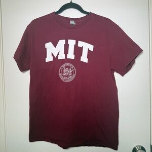 Gildan Maroon MIT Short Sleeve Tee with White Logo Medium